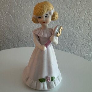 Vintage Enesco Growing Up Birthday Series Age 5 Ceramic Girl Figurine